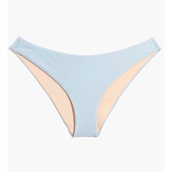 Madewell Womens Second Wave Cheeky Bikini Swim Bottom Dusty Pool Size L NE343 - Picture 1 of 5